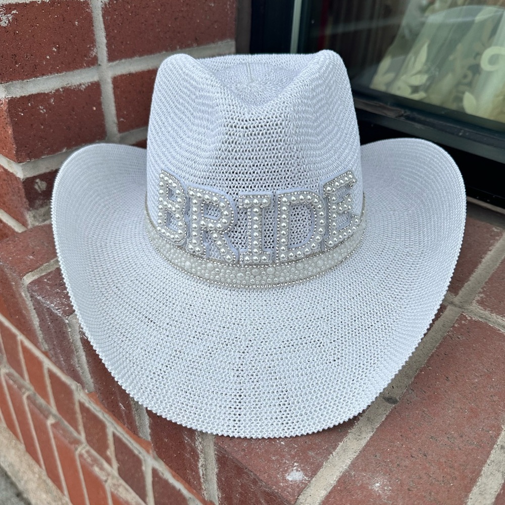 White Bride Cowboy Hat